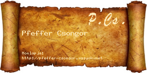 Pfeffer Csongor névjegykártya
